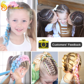 Braids Ombre Braiding Hair Extension Box Crochet Braids K Anekalon Synthetic Hair Pink Purple Yellow Golden Colors Curly Weave